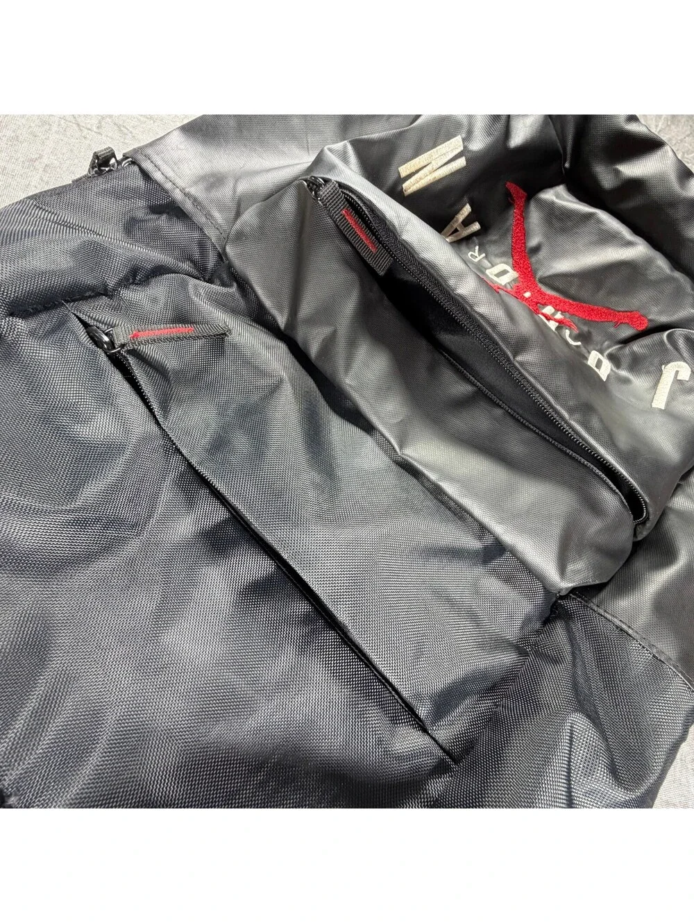Jordan Men's Black Backpack with Red Logo